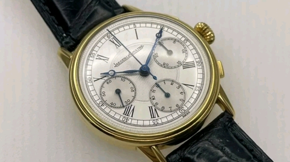 积家古董手动机械计时手表36mm表径机芯为valjoux72
