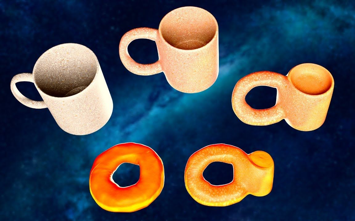 [图]拓扑学 - 将杯子变成甜甜圈  Intro to Topology - Turning a Mug Into a Doughnut