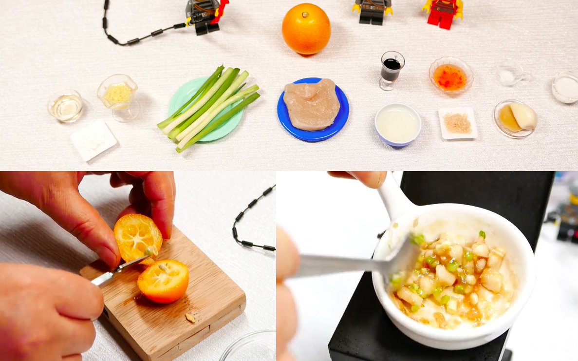 pocket cooking在迷你厨房制作迷你香橙鸡块!太精致了!