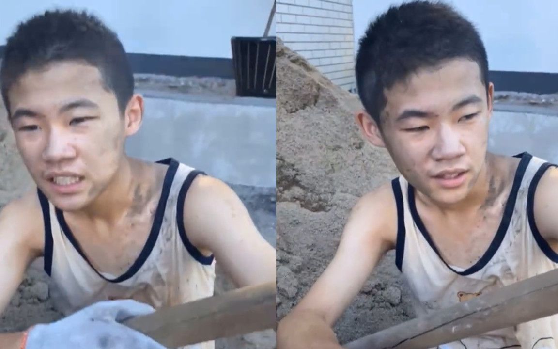 男孩不想读书爸爸带去工地搬砖，一天下来大汗淋漓：还是读书好！