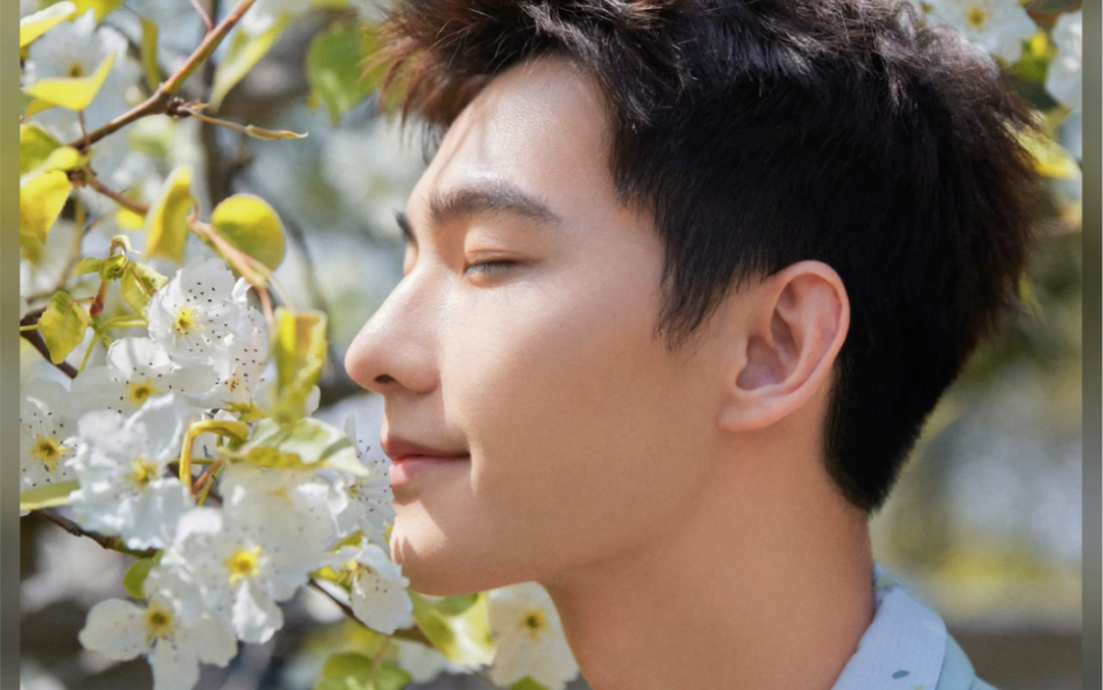 杨洋,与花拍照模板有了