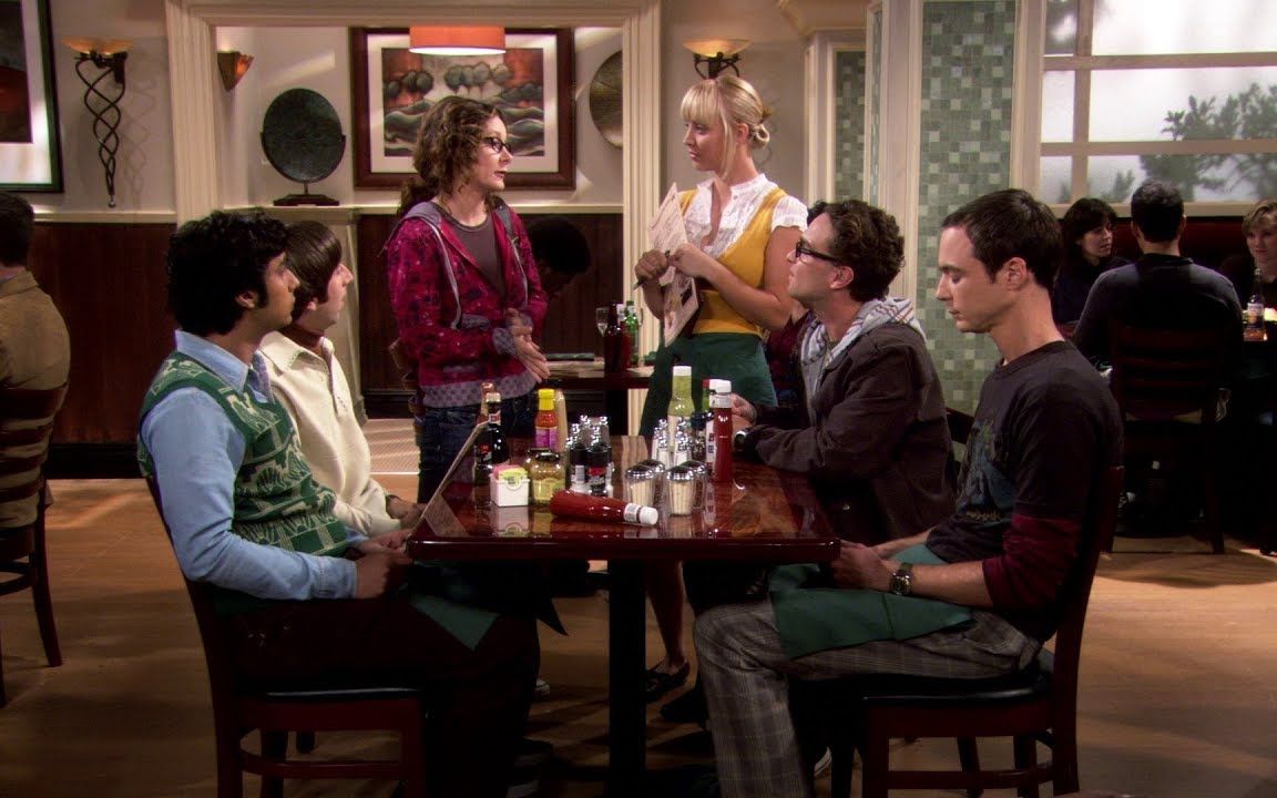 【生活大爆炸】四个人第一次在佩妮的店吃饭_哔哩哔哩_bilibili