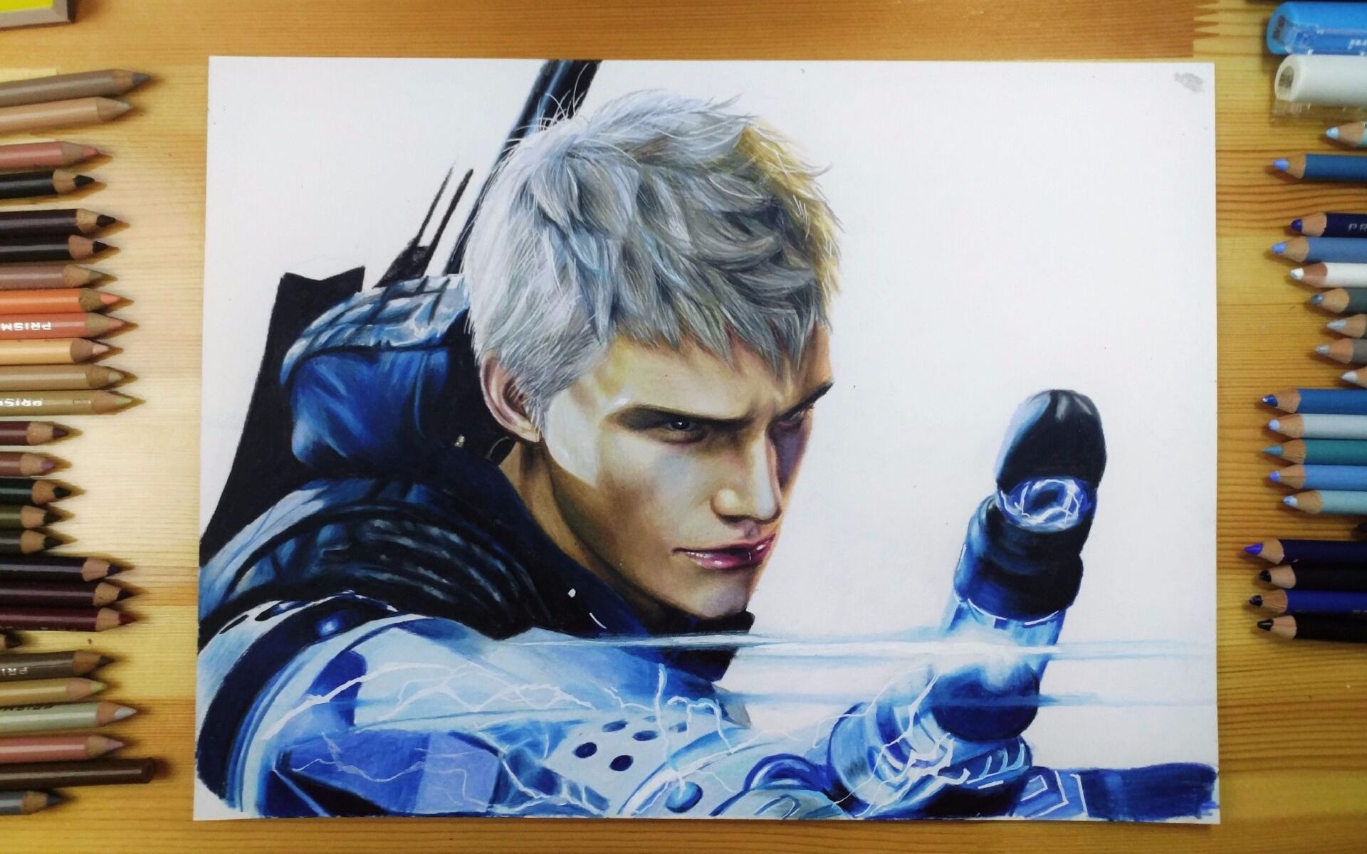 【彩铅手绘】鬼泣5尼禄_哔哩哔哩_bilibili