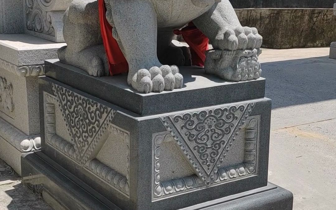 芝麻黑石雕石狮子摆件 北京狮造型石狮子雕刻