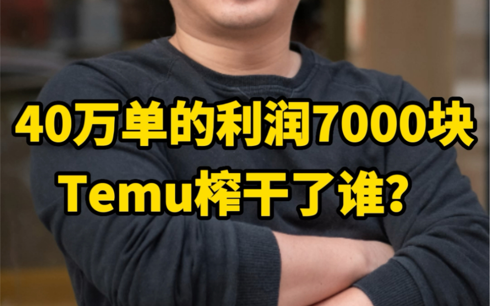 40万单利润7000元,Temu榨干了谁?哔哩哔哩bilibili