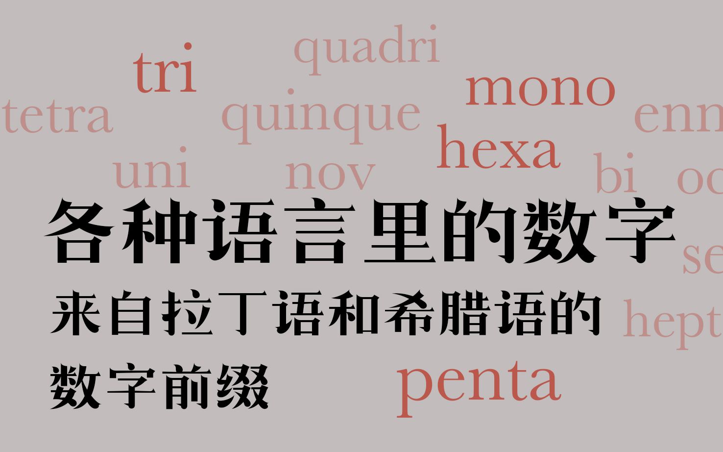 各种语言里的数字中被拉丁语和希腊语支配的恐惧
