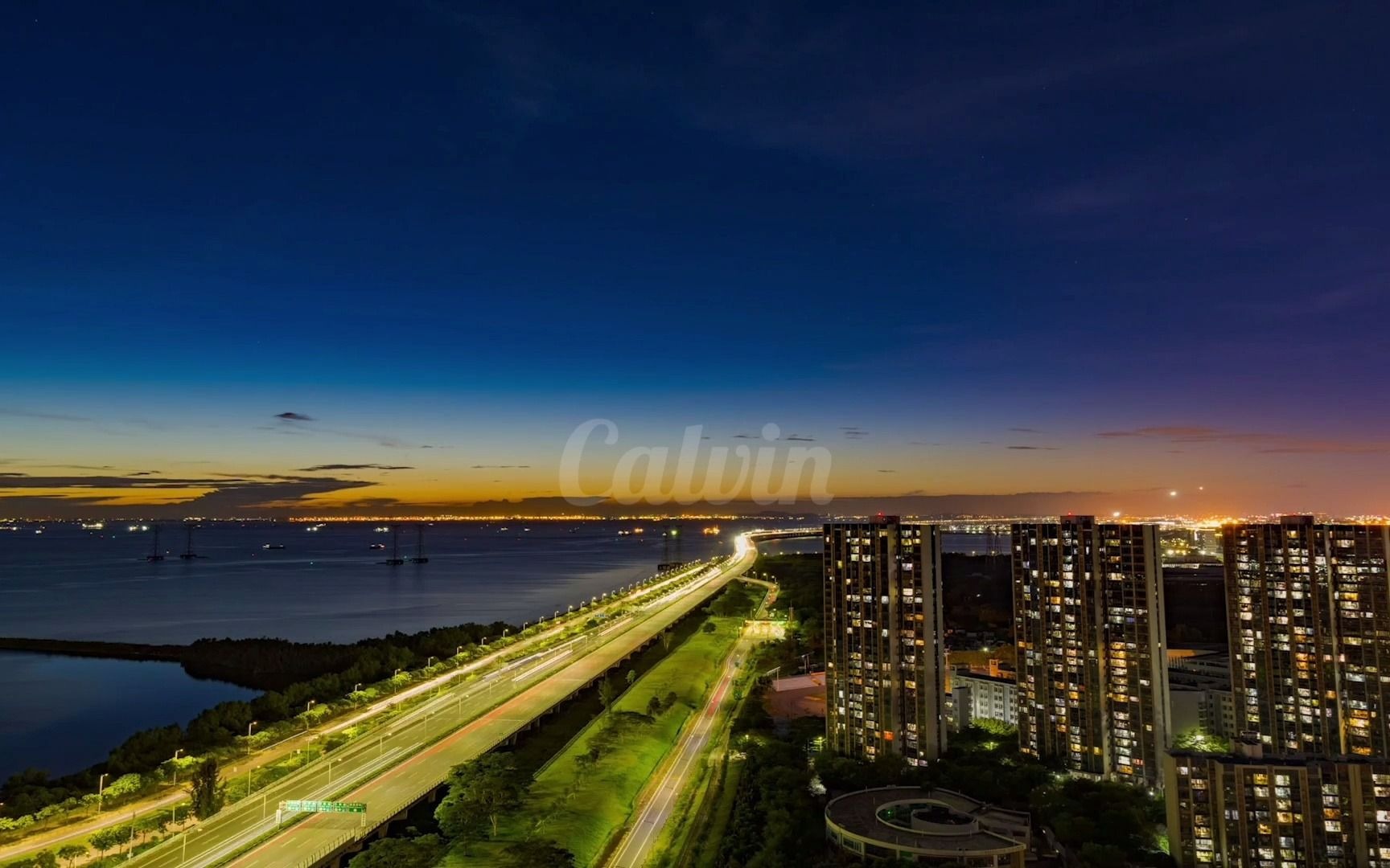 广深沿江高速日转夜延时