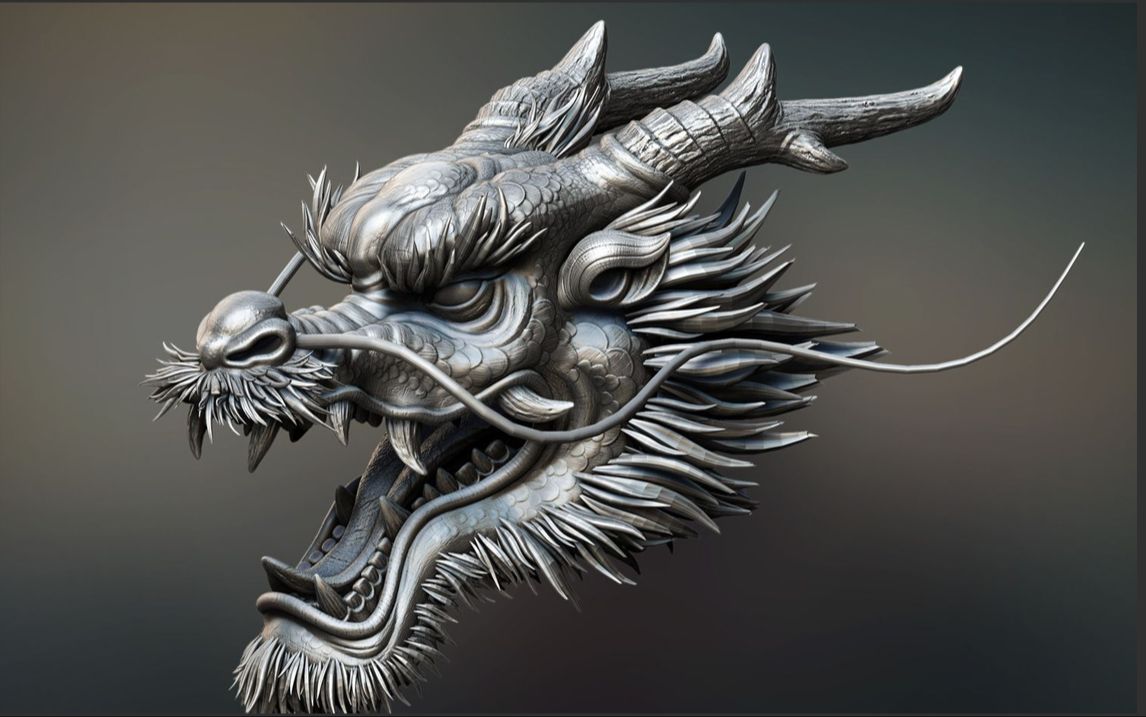 【zbrush建模】从球开始中国龙模型雕刻全流程,次世代高模雕刻教学