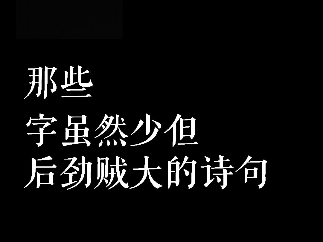 “那些字虽然少但后劲贼大的诗句”哔哩哔哩bilibili