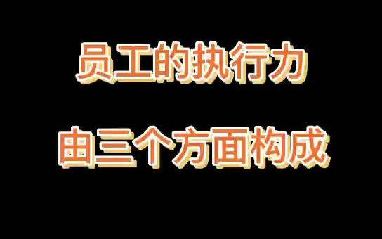 员工的执行力由三个方面构成哔哩哔哩bilibili