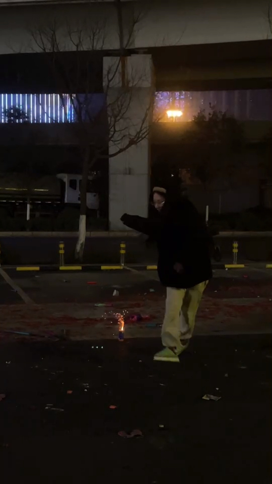 新年快乐呀!想拍美美的烟花照片但被吓到真的好搞笑[热词系列_破防了]