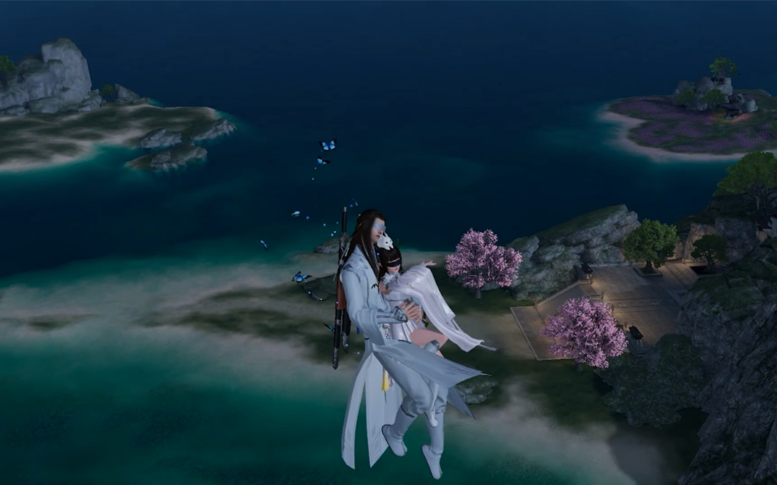 天涯明月刀手游超清唯美双人轻功云与海