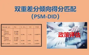 Скачать видео: 4.8  30分钟学会双重差分倾向得分匹配（PSM-DID）