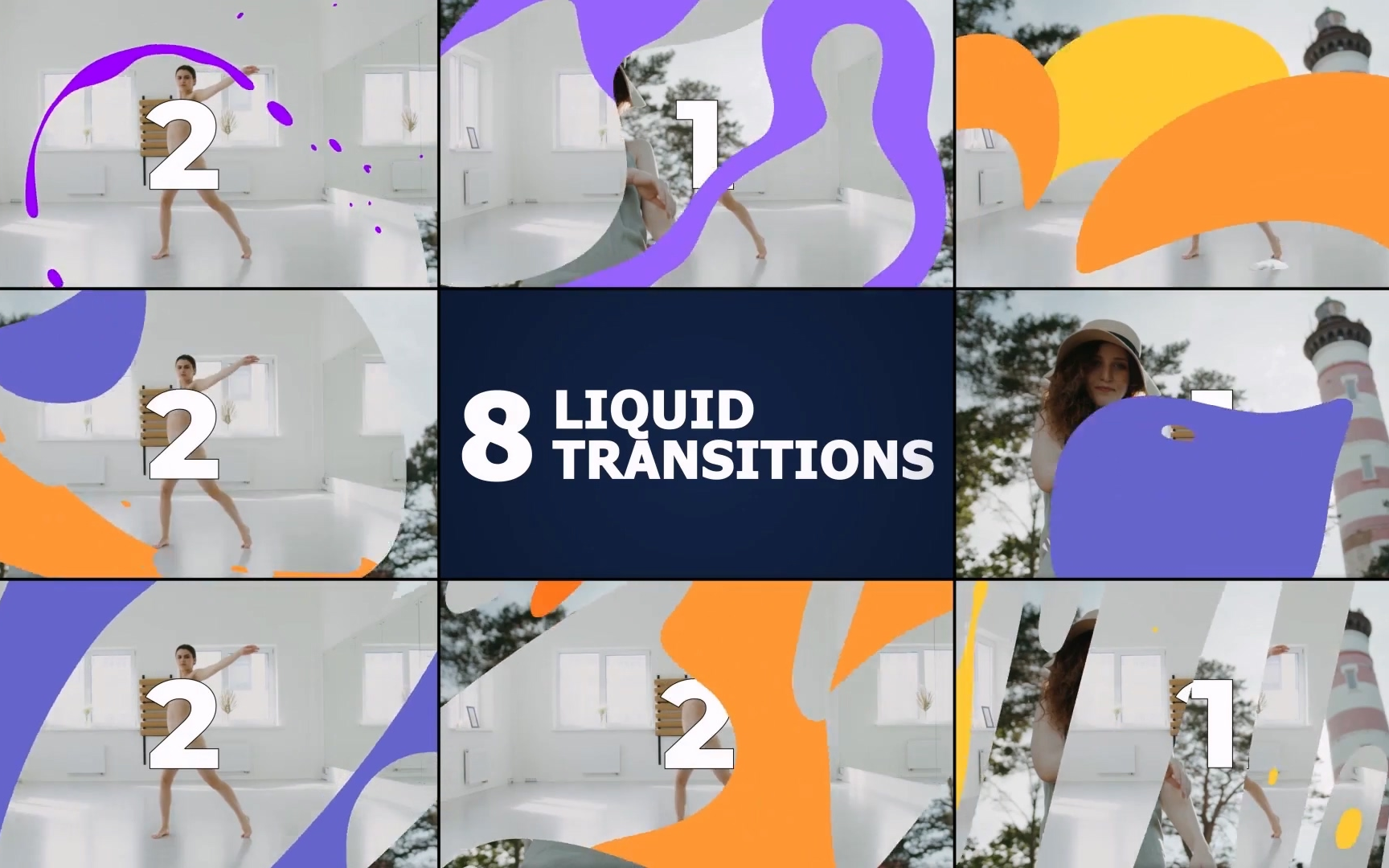 ae模板-卡通液体转场过渡