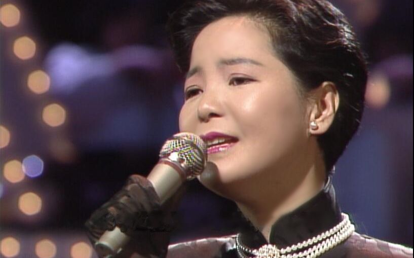 [旗袍&白狐裘披肩~]邓丽君 別れの予感 襟曲 1988 live~现场版
