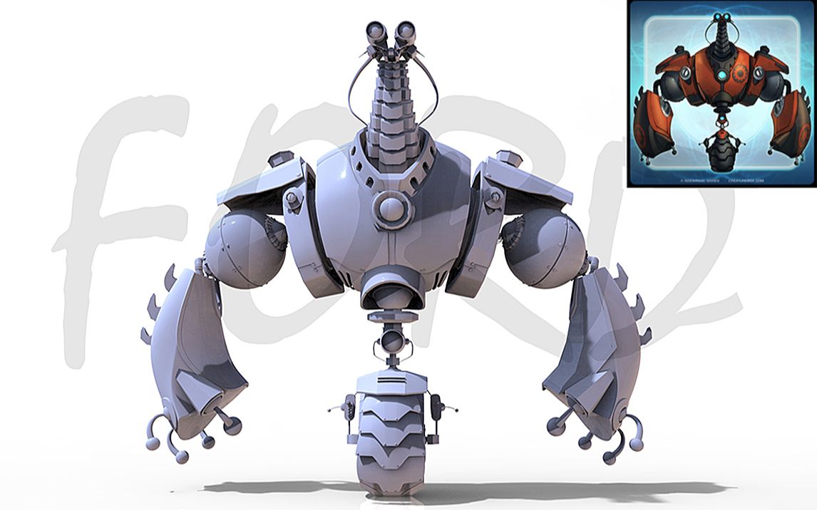 【3dmax】次世代硬表面"机器人"建模案例全流程教学!