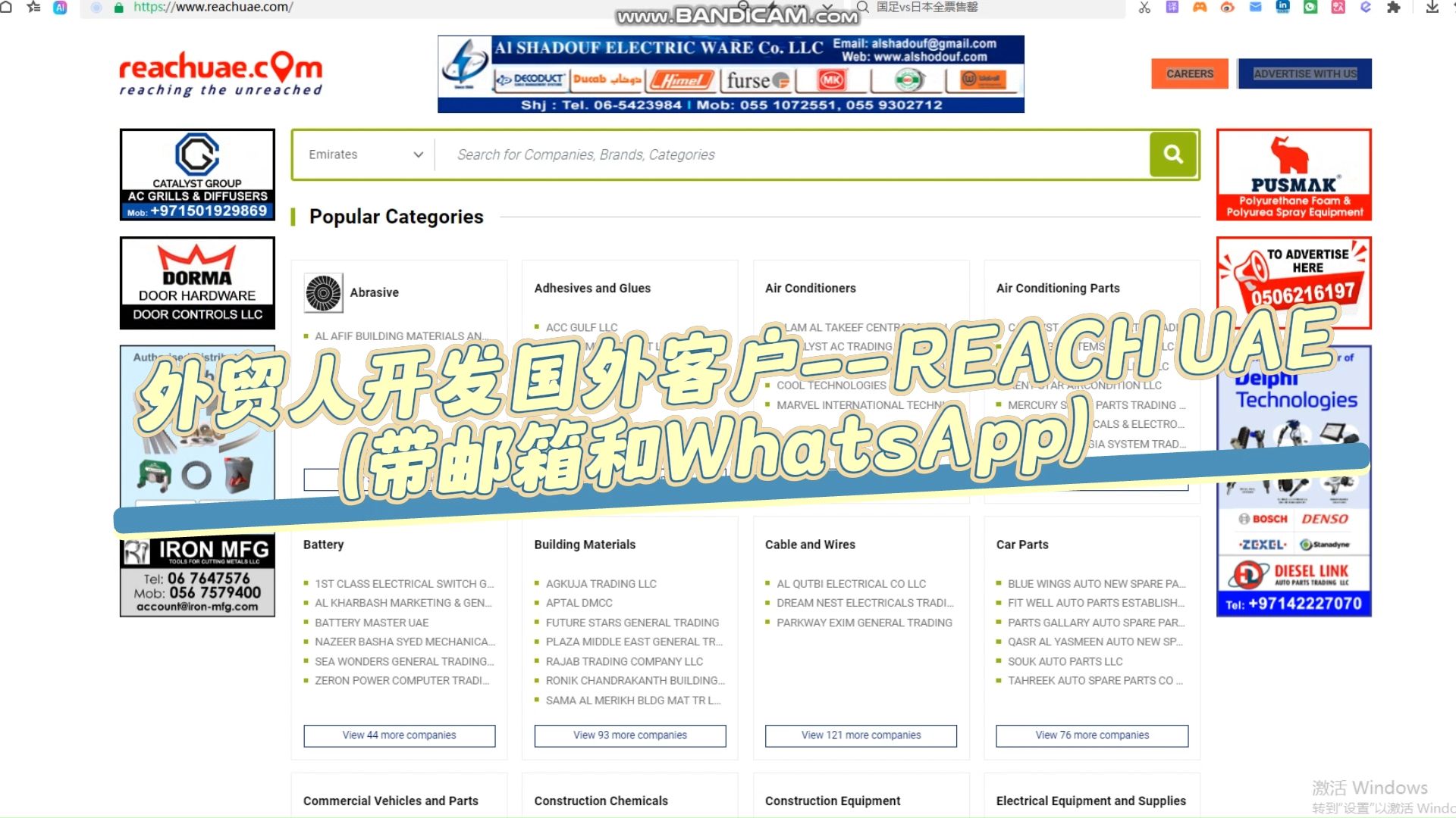 外贸人开发国外客户REACH UAE(带邮箱和WhatsApp)哔哩哔哩bilibili