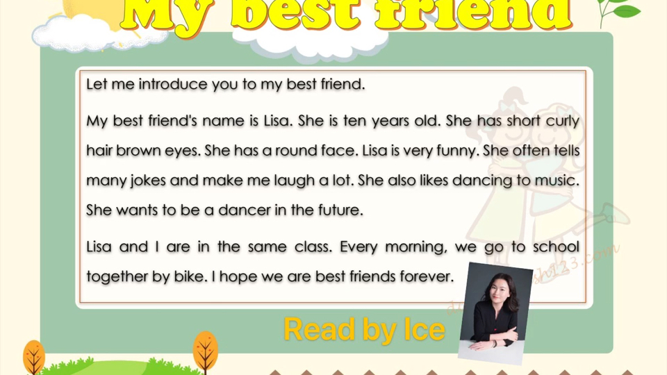 英语演讲模版 My Best Friend哔哩哔哩bilibili