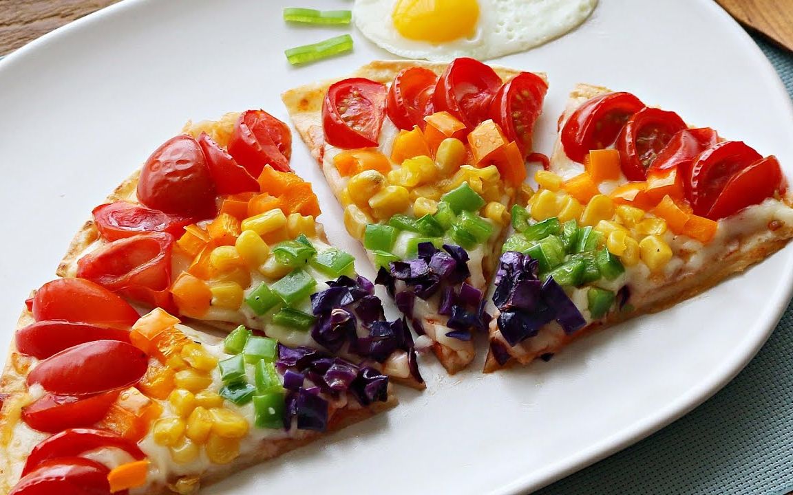 【韩料】把彩虹做成披萨!健康美味