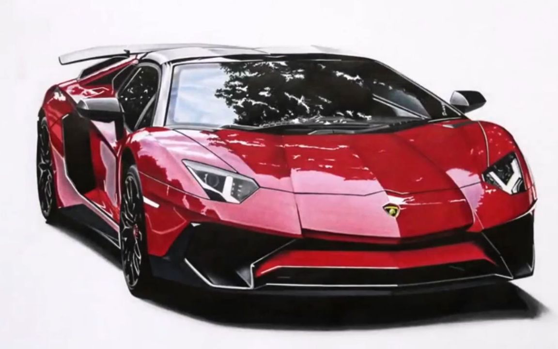 小伙用马克笔手绘兰博基尼,惊艳了美术老师