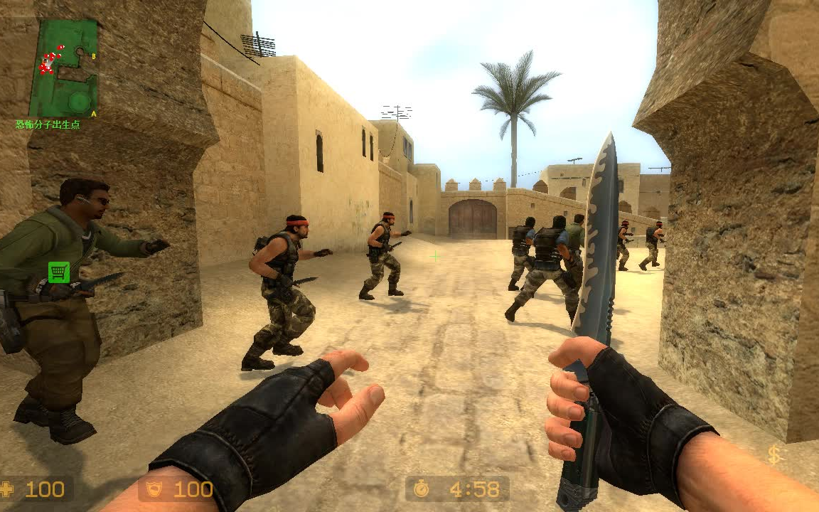 cs起源把dust2玩成刀战地图的屑up