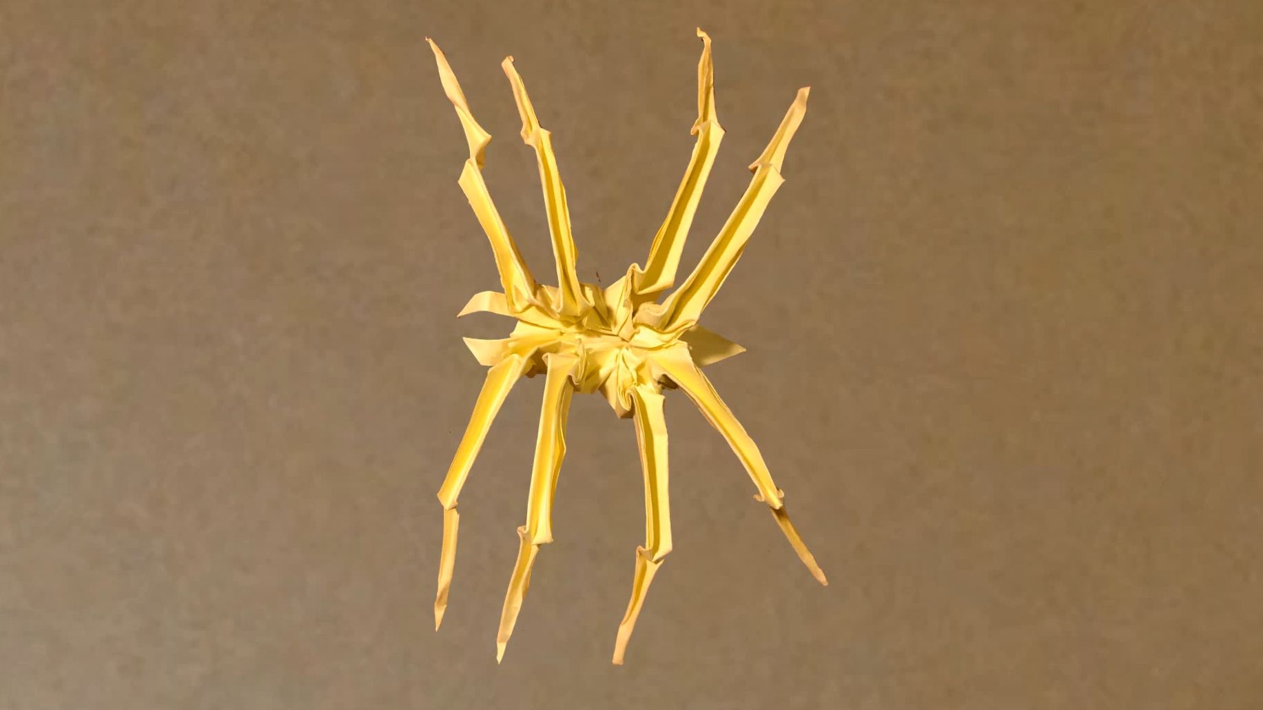 【yellow paper origami】蜘蛛折纸教程 how to make origami spider