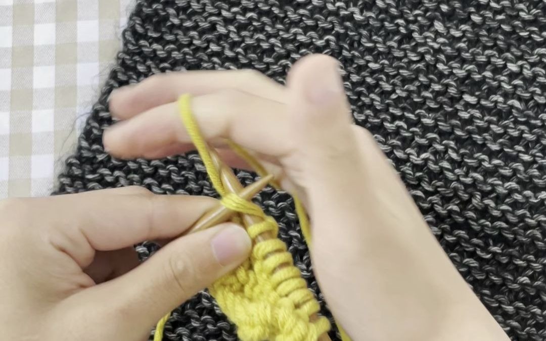 活动作品平针围巾的编织之织错多针补救办法