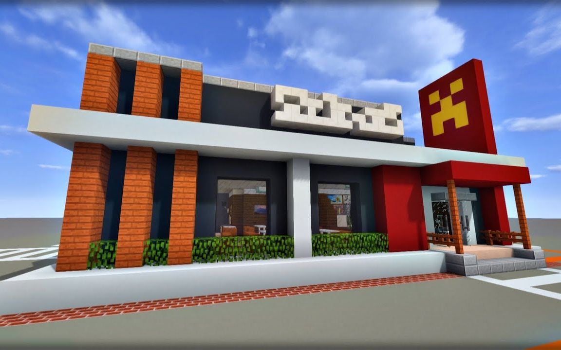 【Minecraft】试着建造汉堡店【麦当劳的做法】【ふわパリ伯爵】*搬运*哔哩哔哩bilibili