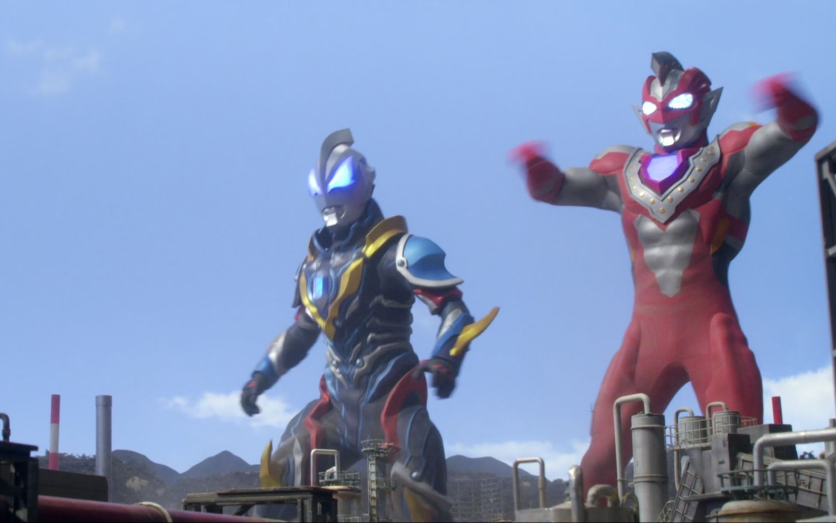 泽塔奥特曼和捷德奥特曼联手,终于将怪兽吉尔巴利斯消灭