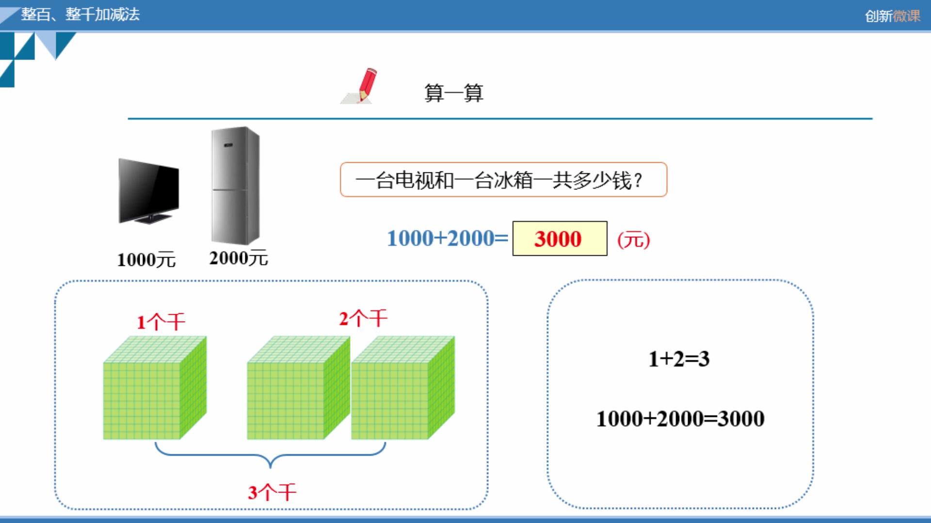 [图]数学二年级下 7.6 整百、整千加减法