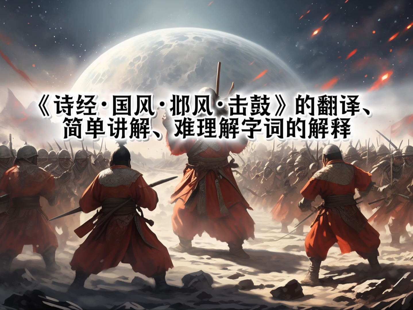 [图]《诗经·国风·邶风·击鼓》的翻译、简单讲解、难理解字词的解释