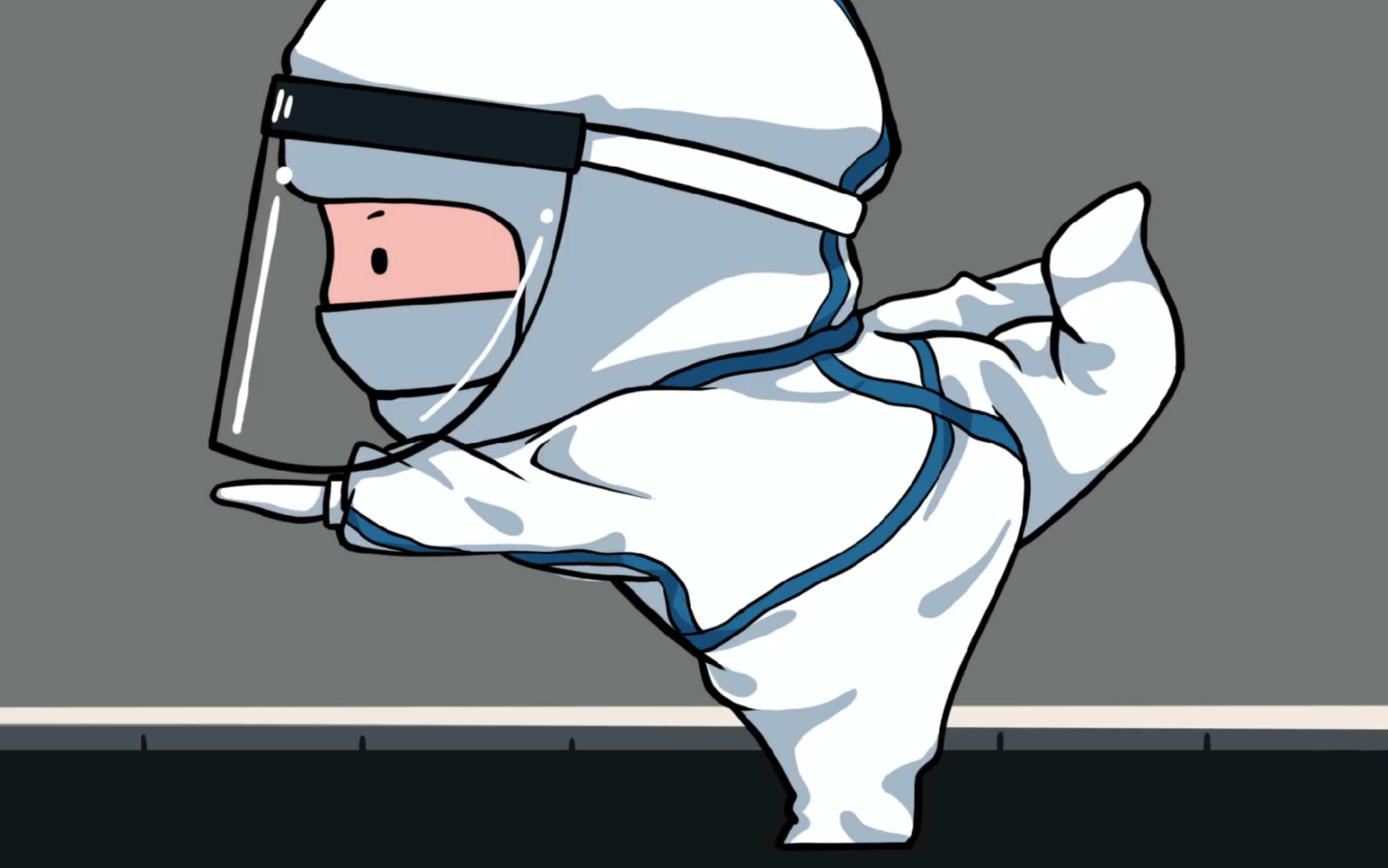 画一画萌萌的广州抗疫"大白"