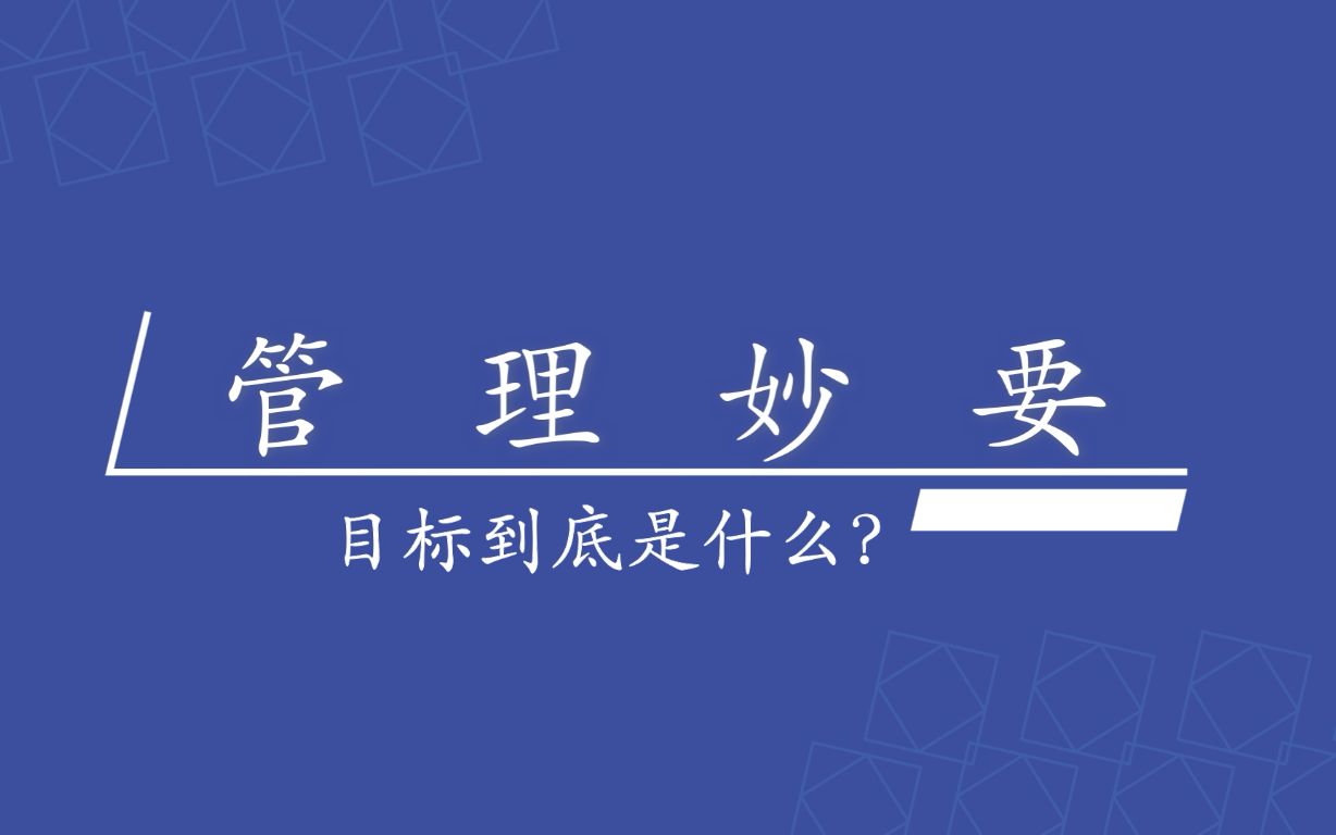 【管理妙要】管理与管理学 2.11目标到底是什么?哔哩哔哩bilibili