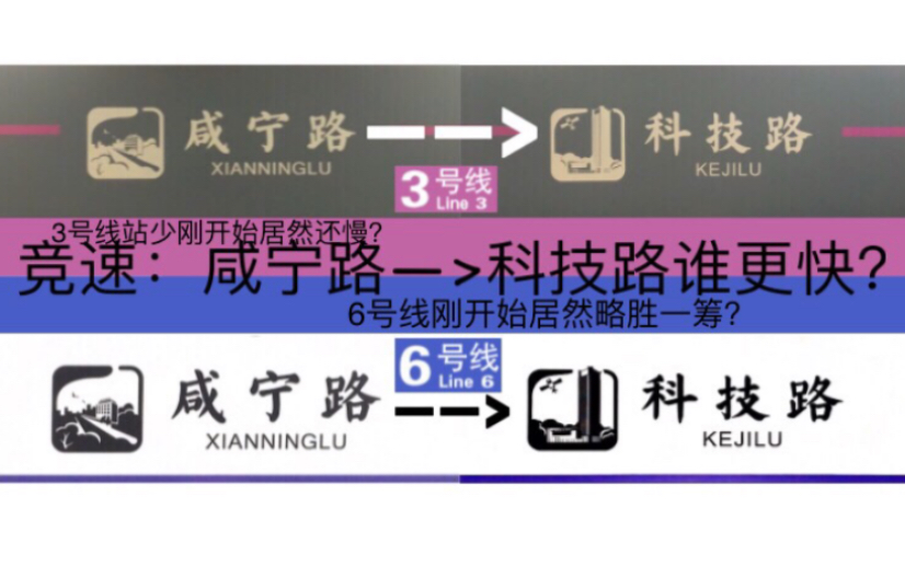 【西安地铁】竞速:6号线刚开始居然略胜一筹?西安地铁3号线、6号线谁先从咸宁路到科技路?哔哩哔哩bilibili