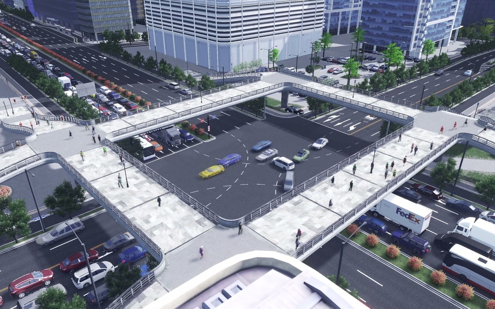 城市天际线西洲西洲脉络Ⅰ城市交通流展示