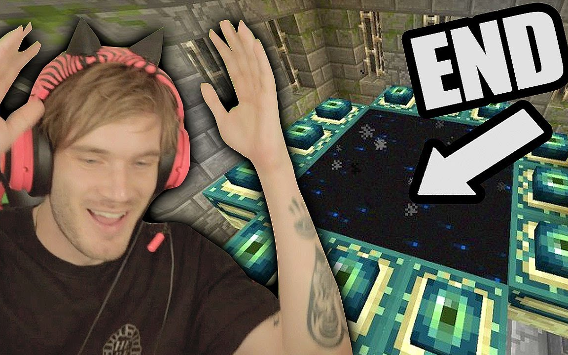 [图]【Pewdiepie中字】我在Minecraft中找到了末地传送门 | Minecraft 第十八期