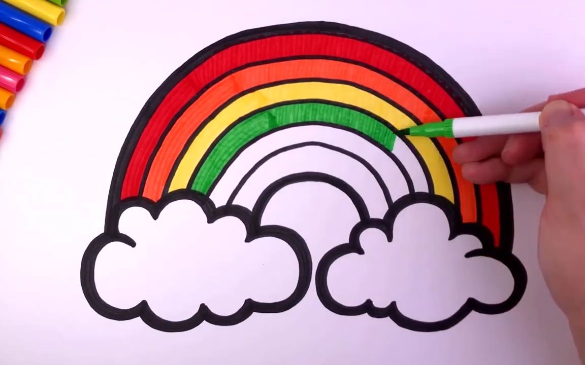 彩虹简笔画画法 可爱图片