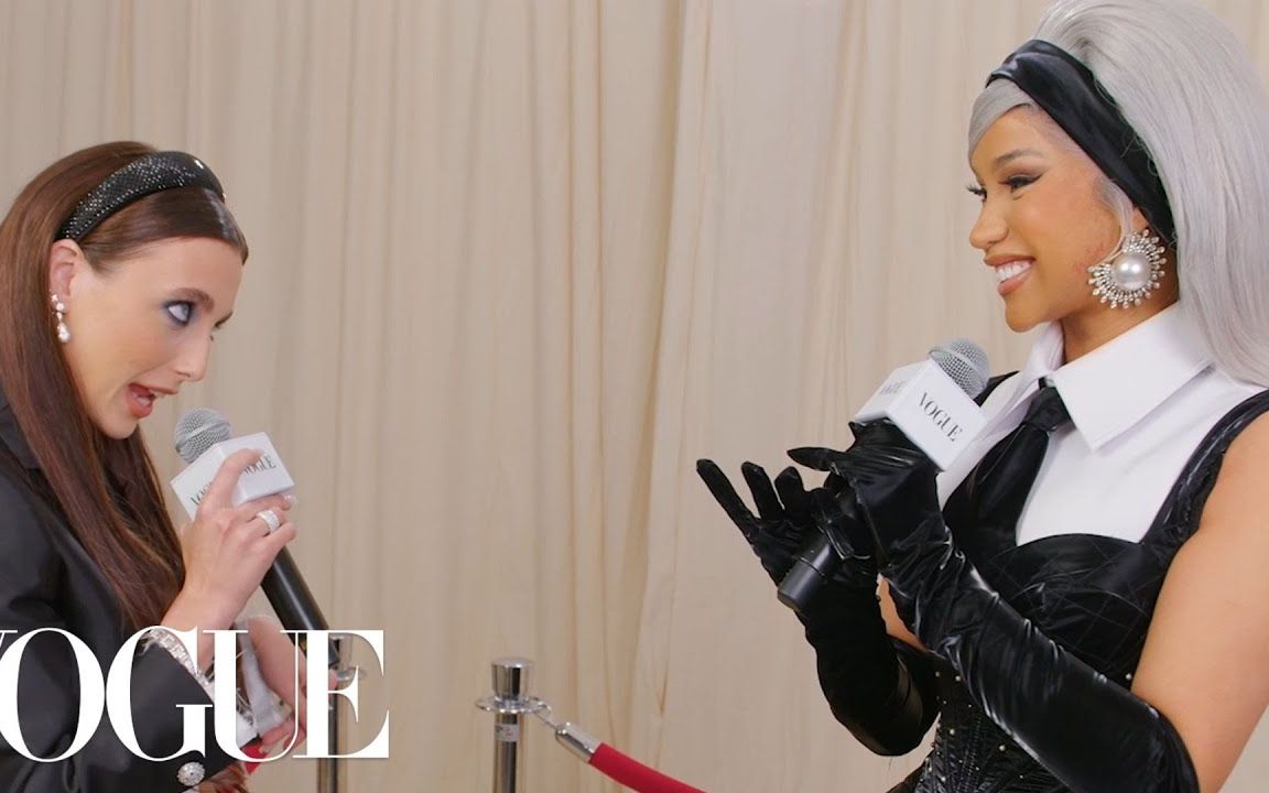 【2023Met Gala】红毯造型卡老师Cardi B采访哔哩哔哩bilibili