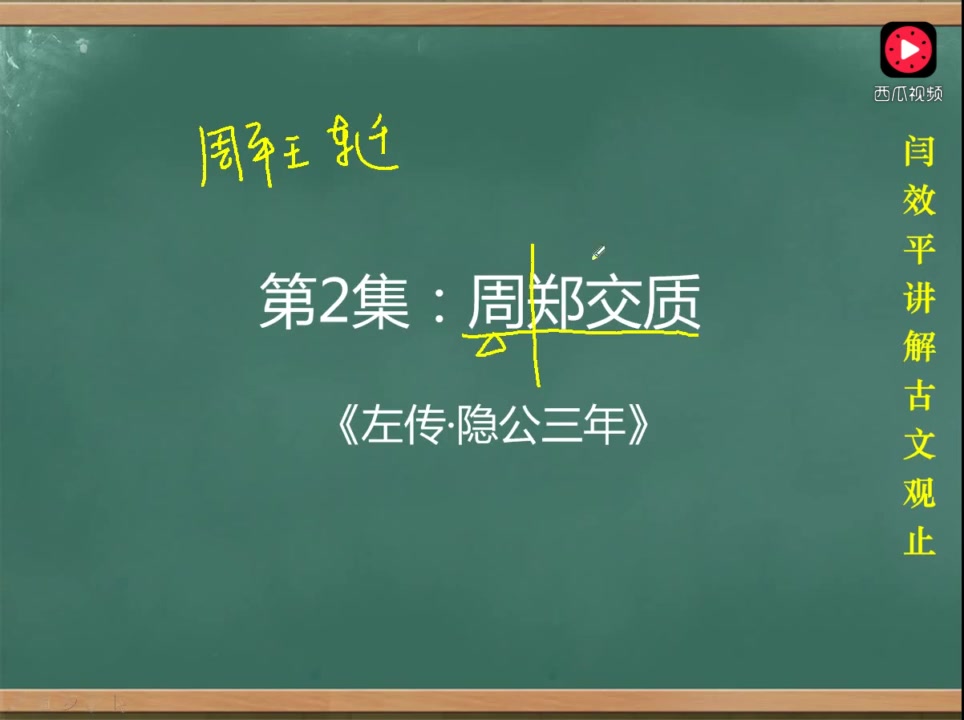 [图]闫效平讲解古文观止第2集：周郑交质