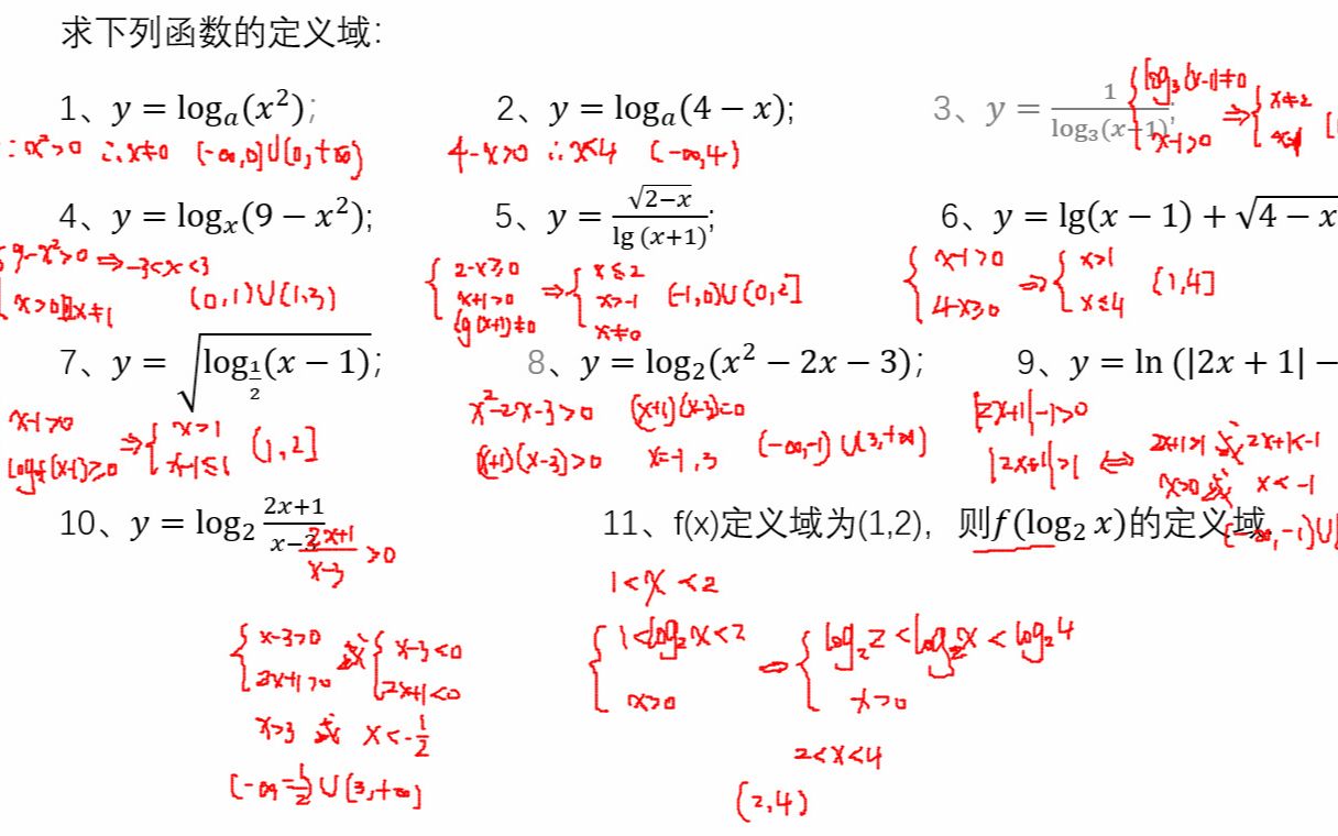 对数函数定义域的求法(适用高一和高三对数函数的复习)哔哩哔哩bilibili