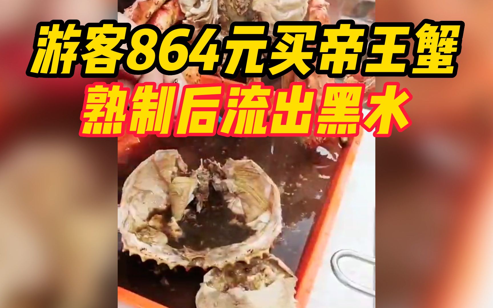 游客864元买帝王蟹熟制后流出黑水 商家回应:蟹膏就是这个色 已向警方提供视频哔哩哔哩bilibili