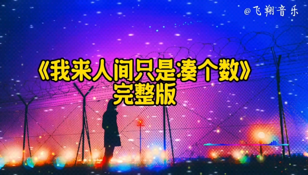 [图]【无损音质】《我来人间只是凑个数》完整版，经典歌曲，百听不厌。