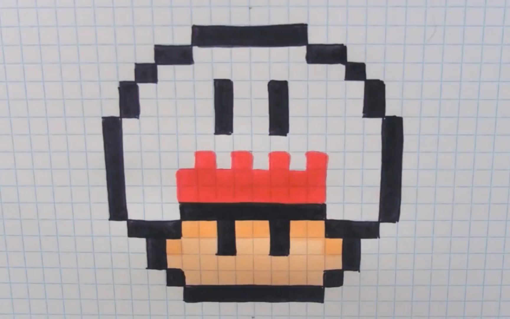 简单的幽灵小蘑菇像素画