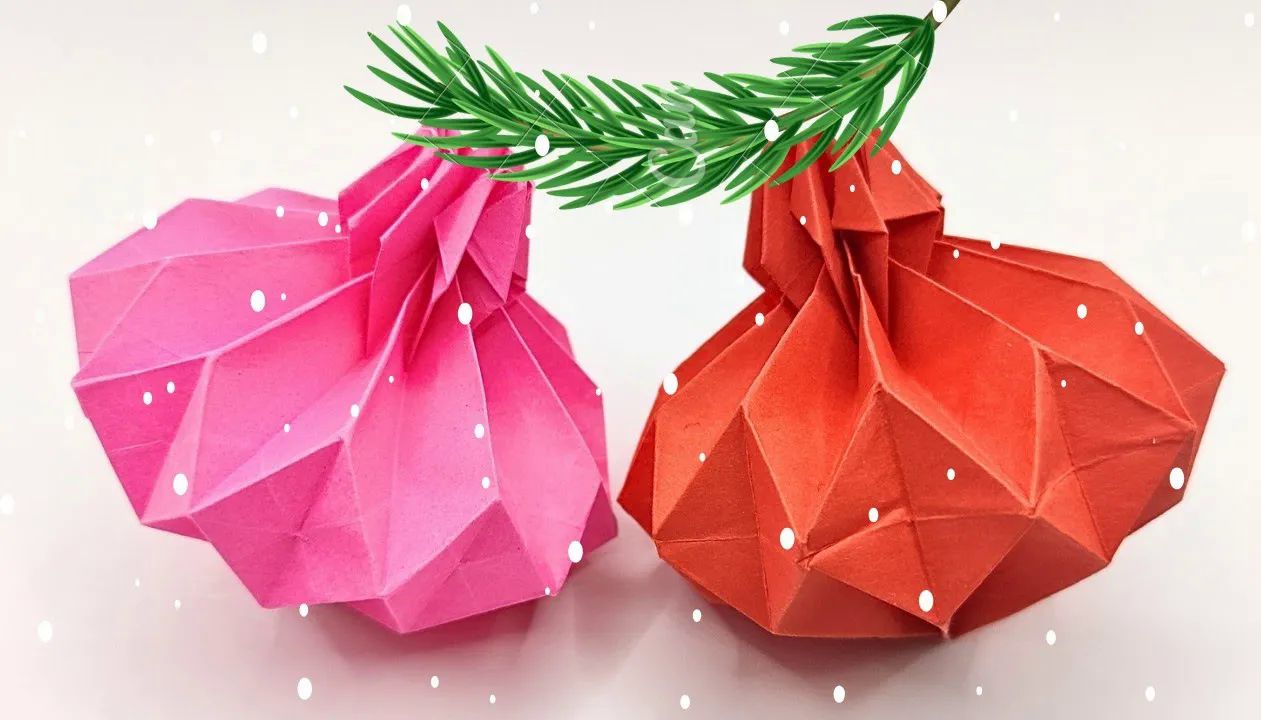 【Origami library】圣诞装饰球折纸教程 Origami Christmas BALL哔哩哔哩bilibili