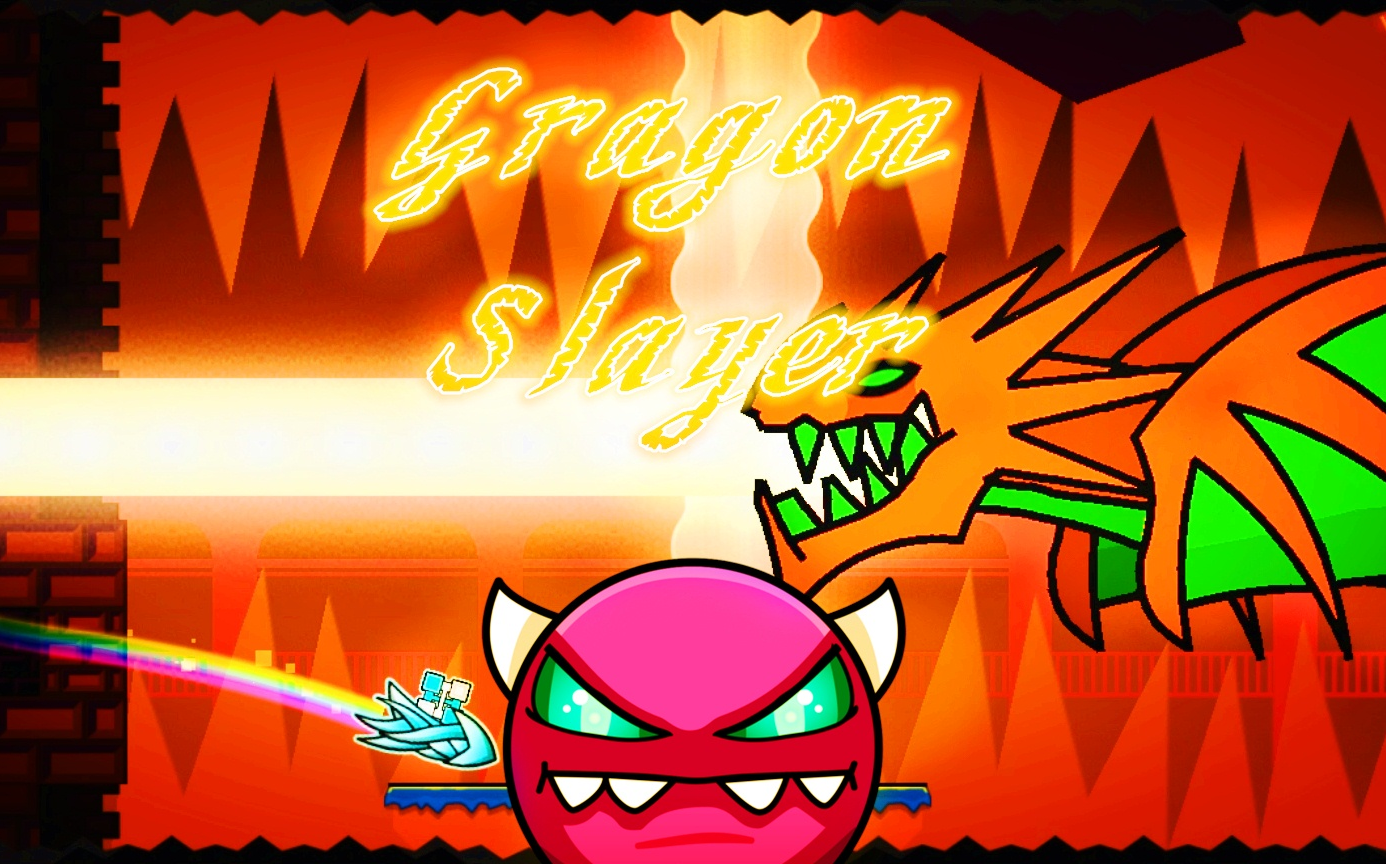 【几何冲刺】在熔岩古堡中击败恶龙拯救公主:dragon slayer_哔哩哔哩