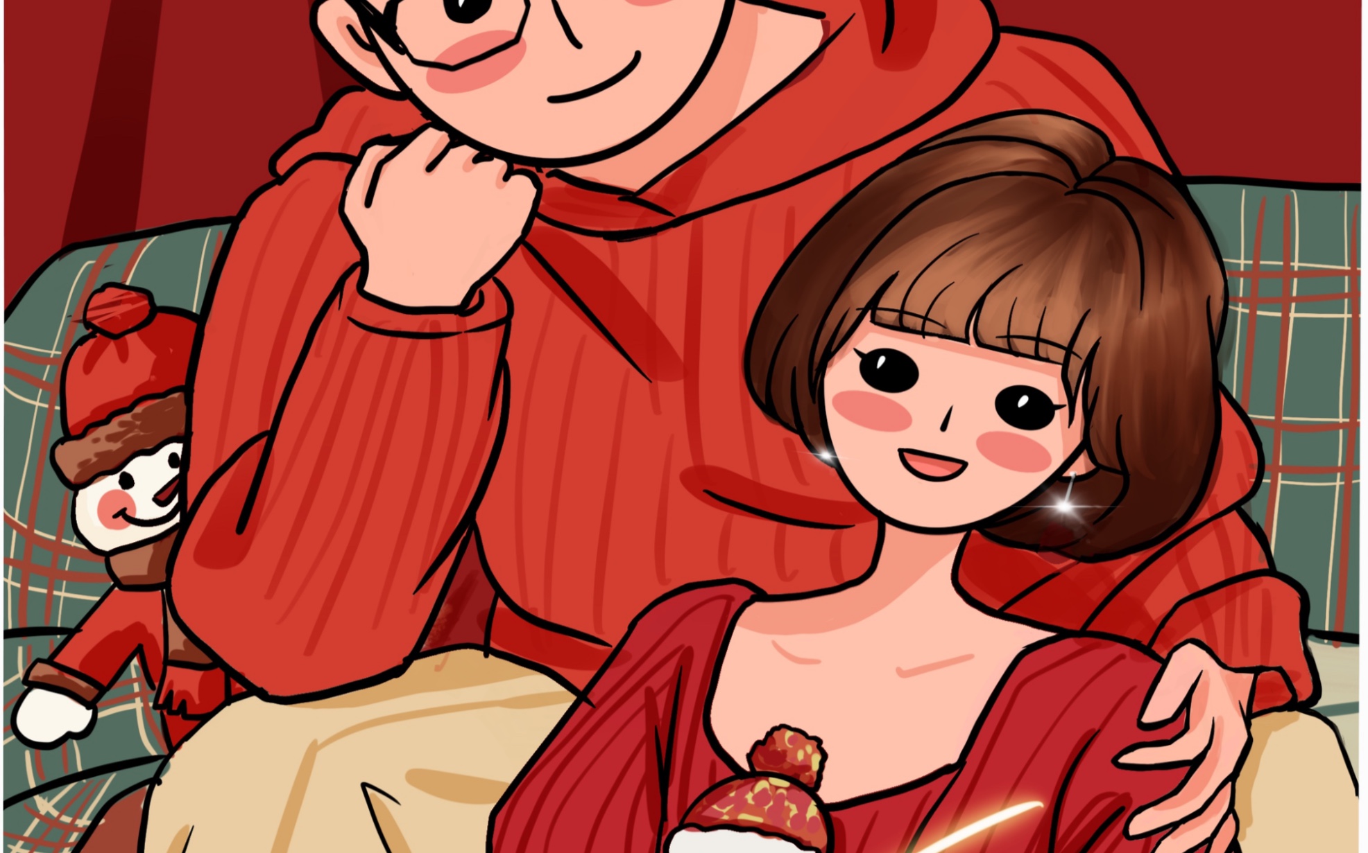 【ipad绘画】procreate|画一个海马体圣诞照ins极简风|是甜甜的恋爱啊