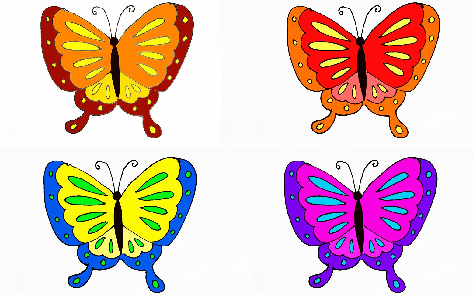 蝴蝶颜色搭配图儿童图片