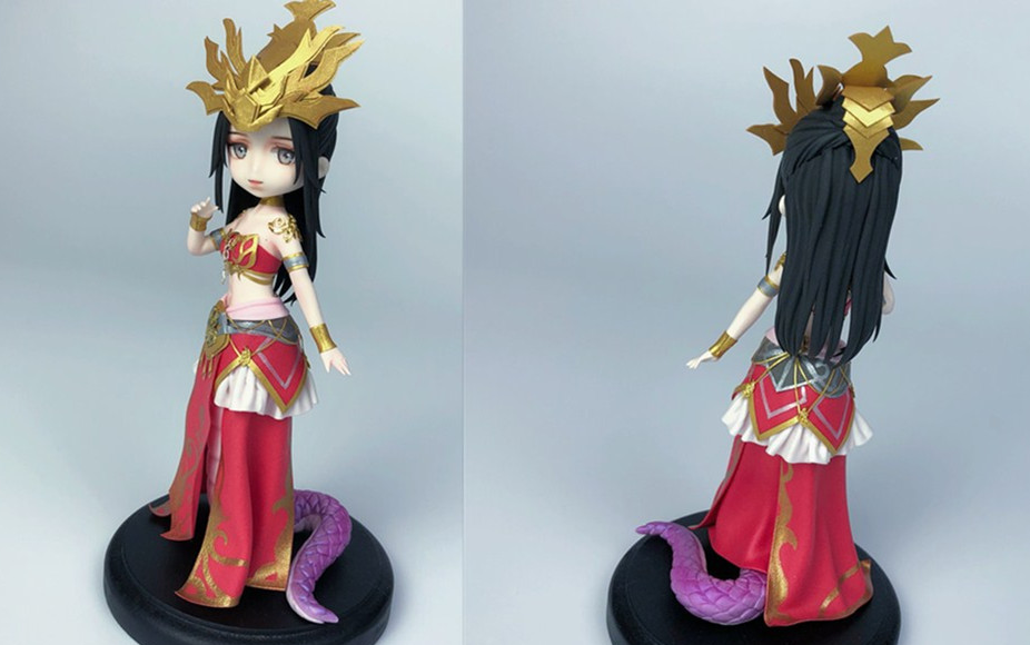 超轻粘土手办斗破苍穹美杜莎粘土手办制作过程