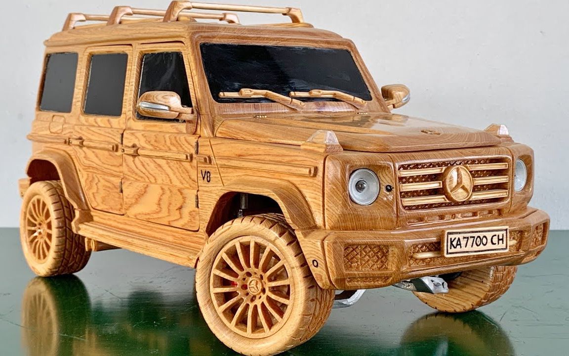 【木雕】制作奔驰g500木质模型车 | 作者:woodworking art