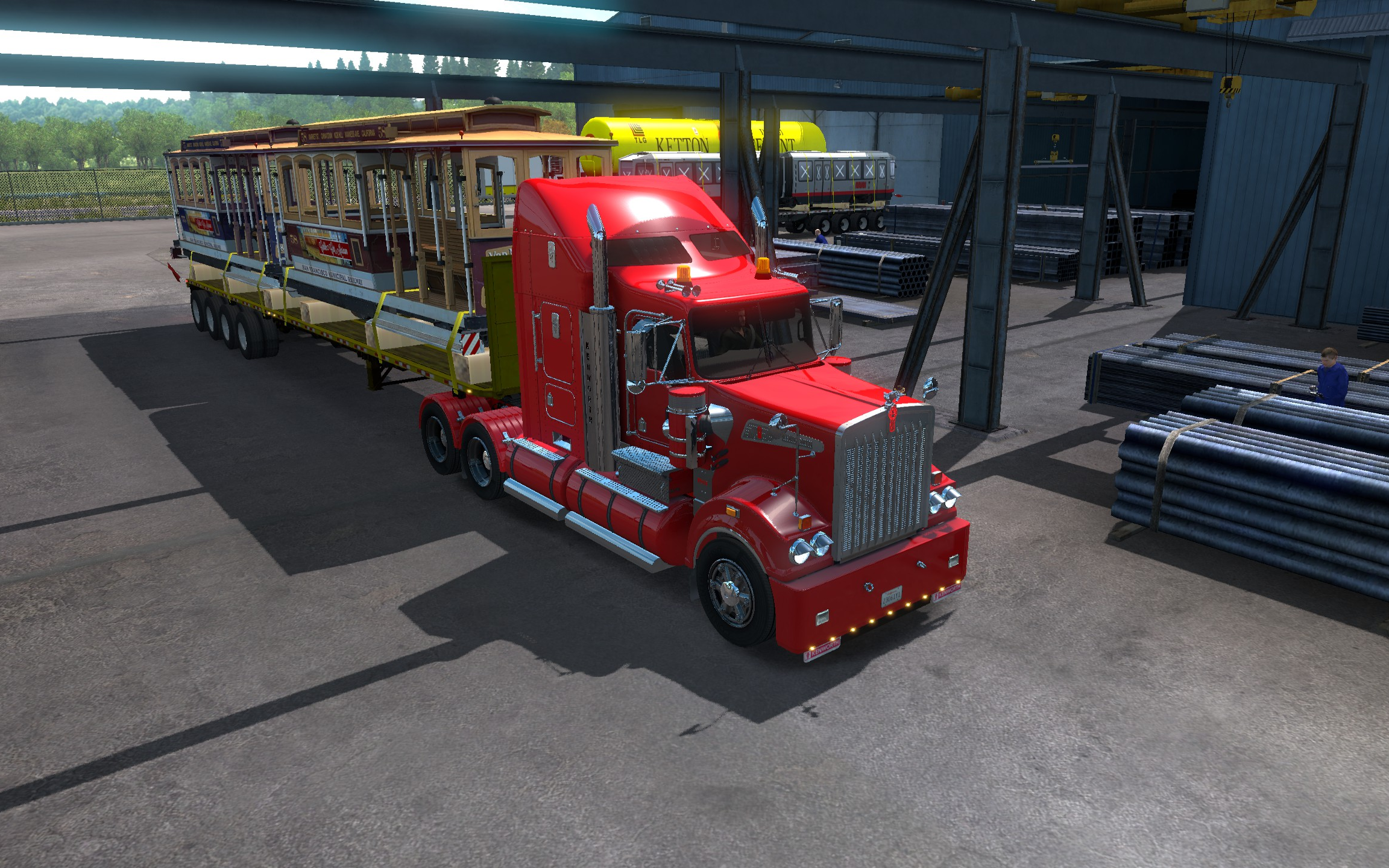 美国卡车模拟#俄勒冈州#肯沃斯t908车头mod运送特殊货物1.32